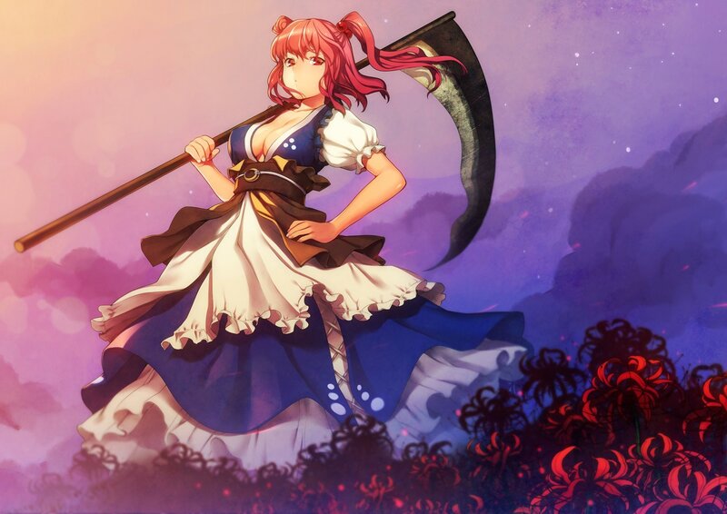 Red-haired girl with scythe