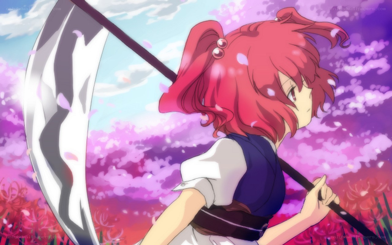 Red-haired girl with scythe