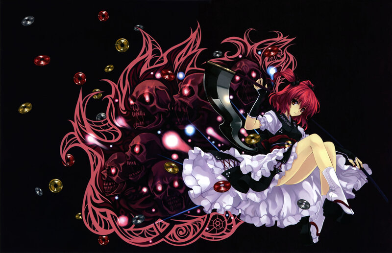 Red-haired Girl with Scythe — Black, Dramatic