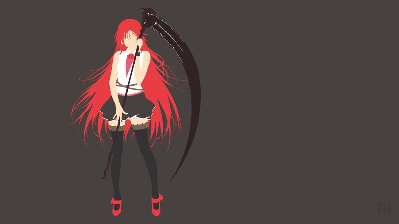 Red-haired Girl with Scythe — Red, Dramatic, Anime, Long Hair