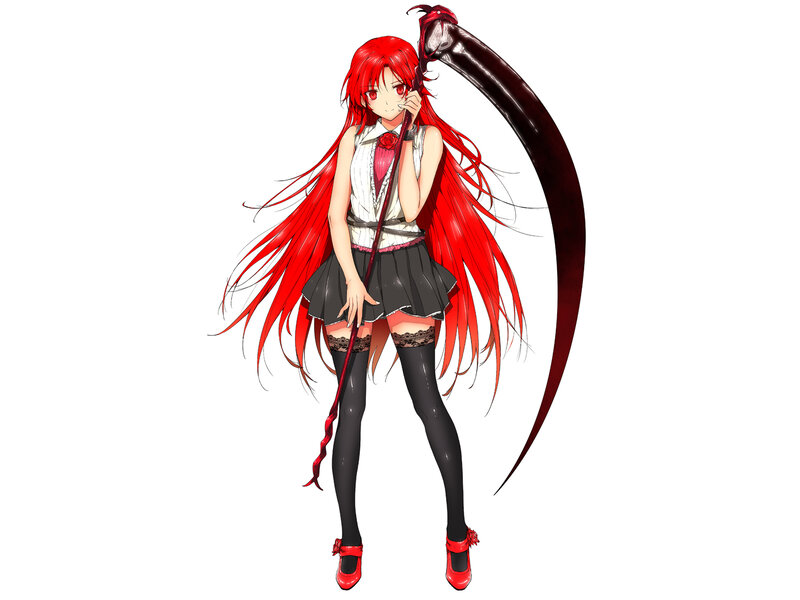 Red-haired Girl with Scythe — Red, Dramatic, Anime