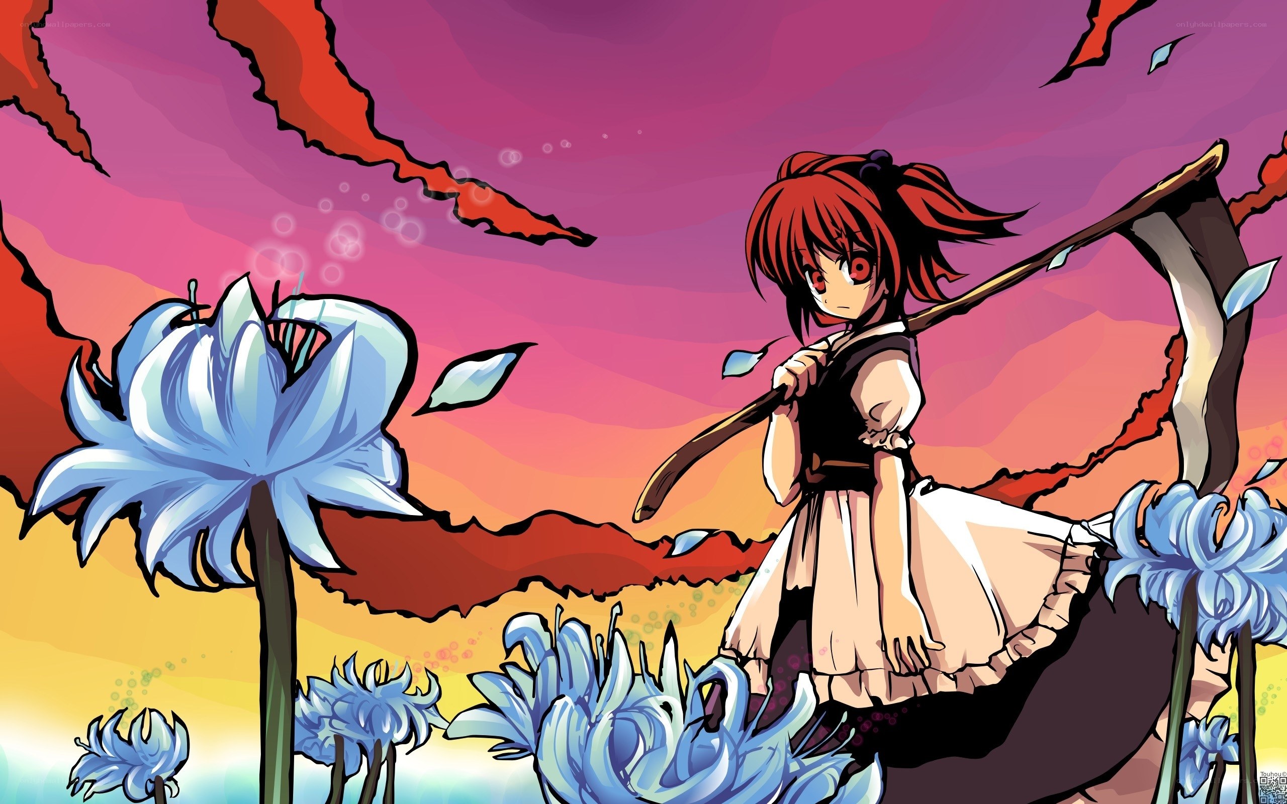 Red-haired girl with scythe