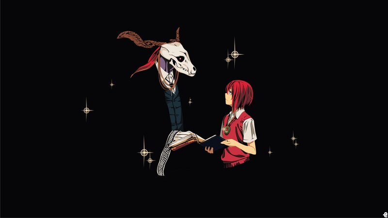 Red-haired Girl with Skull Figure