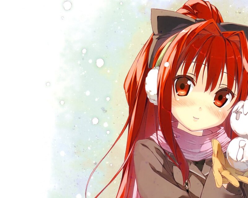 Red-haired Girl with Snowman — Red