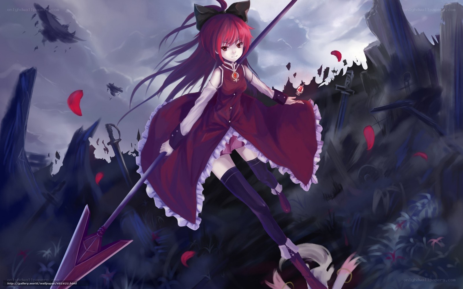 Red-haired girl with spear