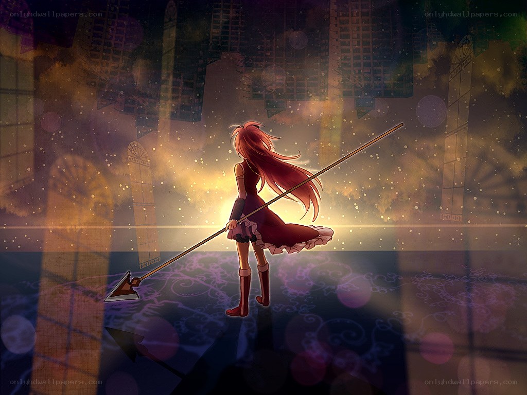 Red-haired girl with spear