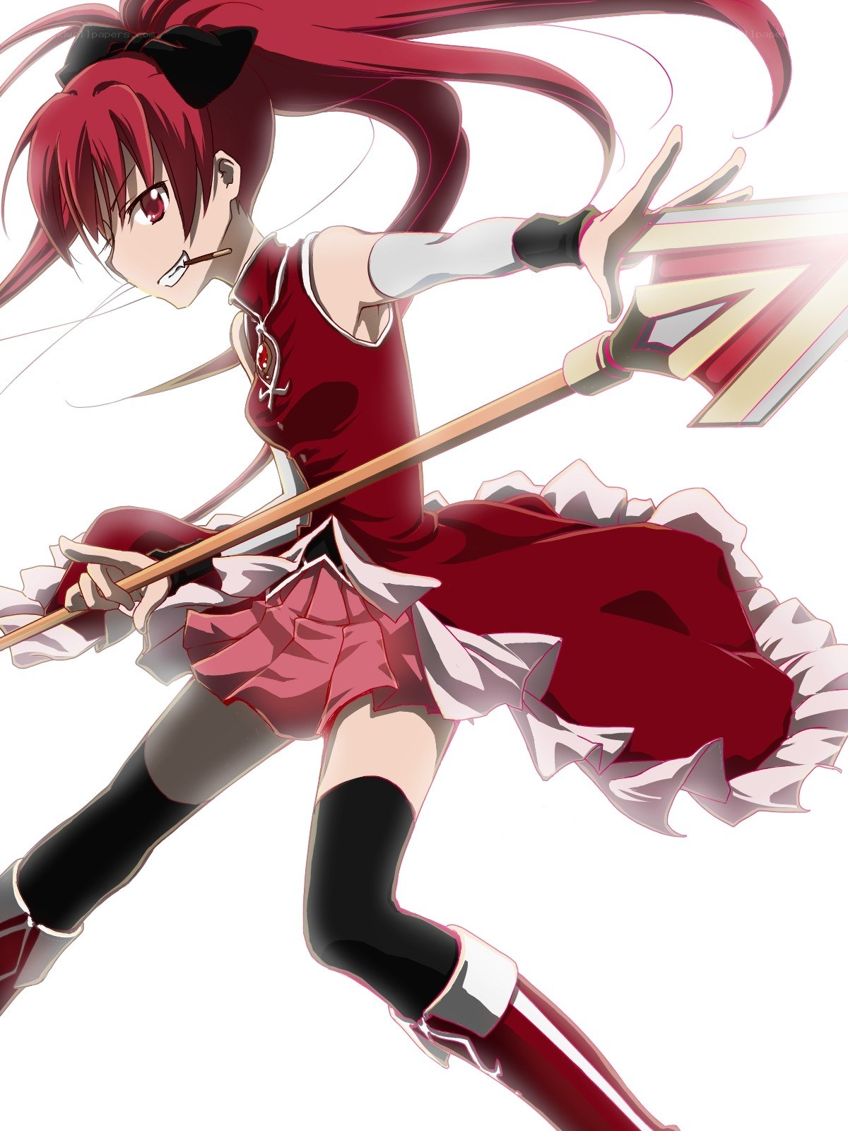 red-haired girl with spear