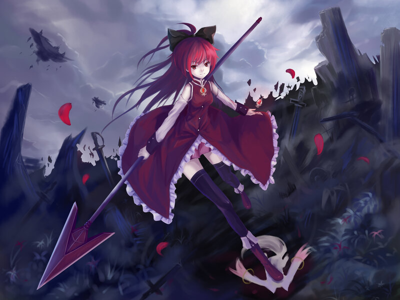 Red-haired Girl with Spear — Purple