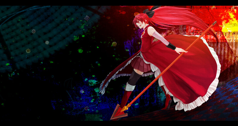 Red-haired Girl with Spear — Red, Dramatic