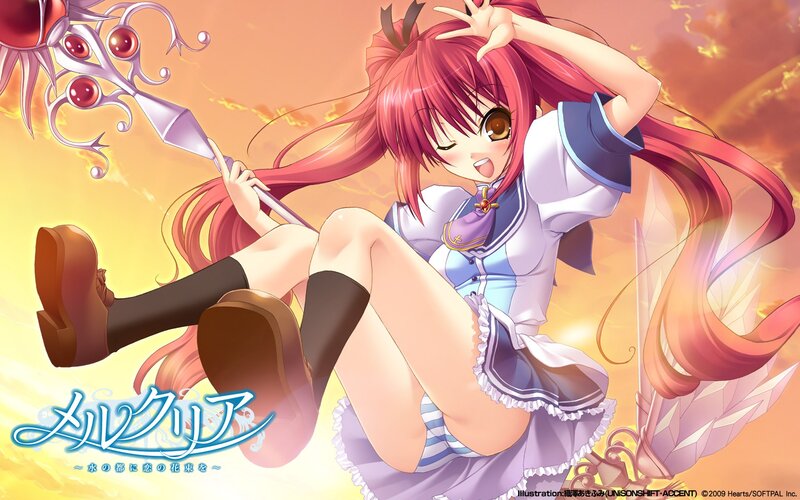Red-haired Girl with Staff — Pink