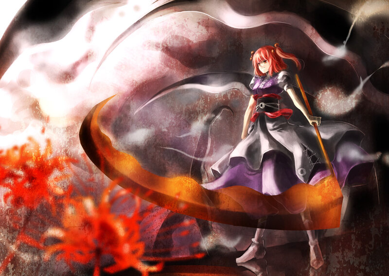 Red-haired Girl with Staff — Purple