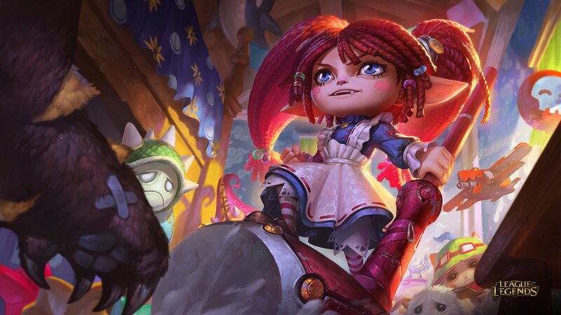Red-haired Girl with Staff — Red, Dramatic, Digital Art