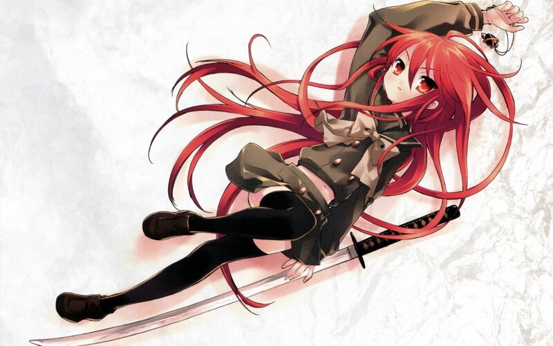 red-haired girl with sword