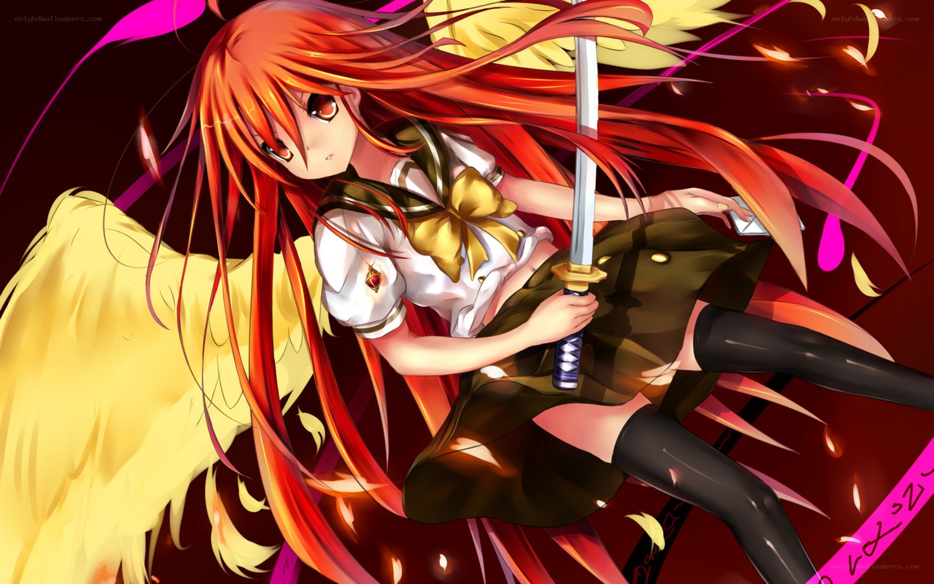 red-haired girl with sword