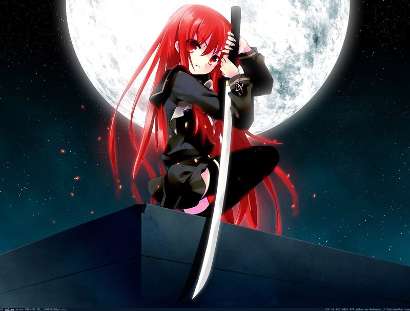 red-haired girl with sword