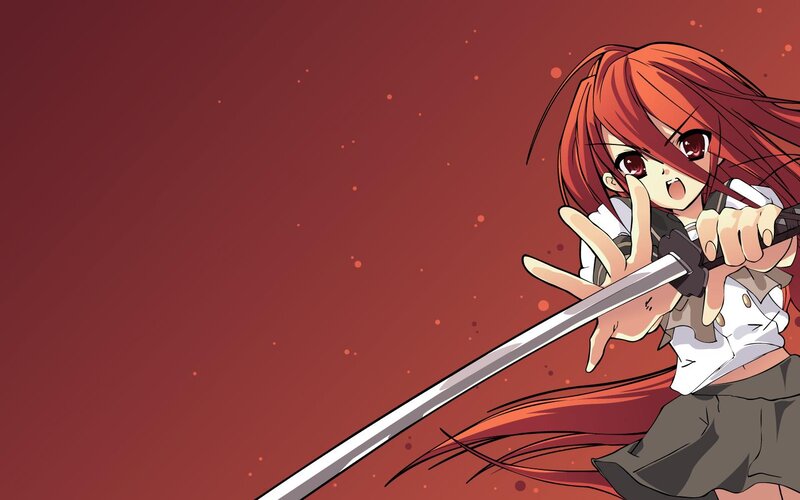 red-haired girl with sword