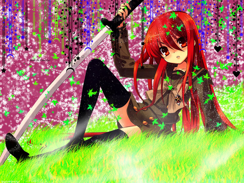 Red-haired Girl with Sword — Green