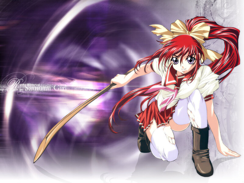 Red-haired Girl with Sword — Purple, Dynamic