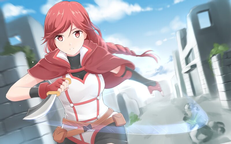 Red-haired Girl with Sword — Red, Action