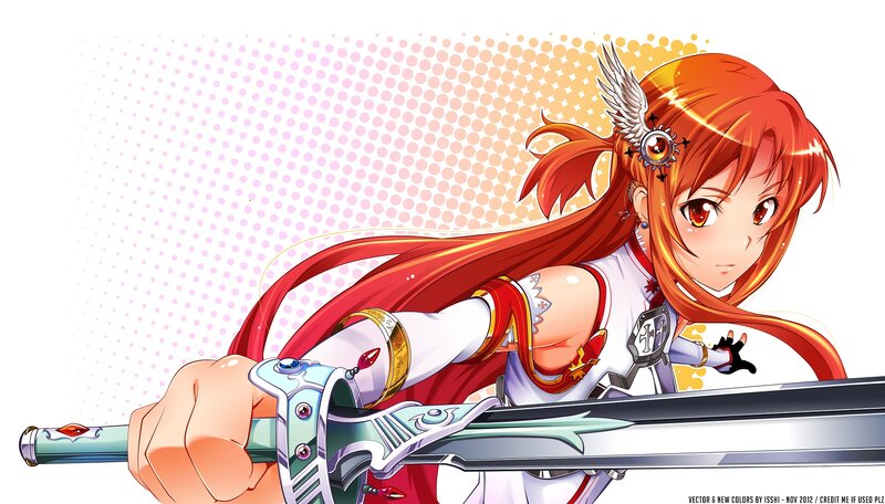 Red-haired Girl with Sword — Red, Determined, Anime