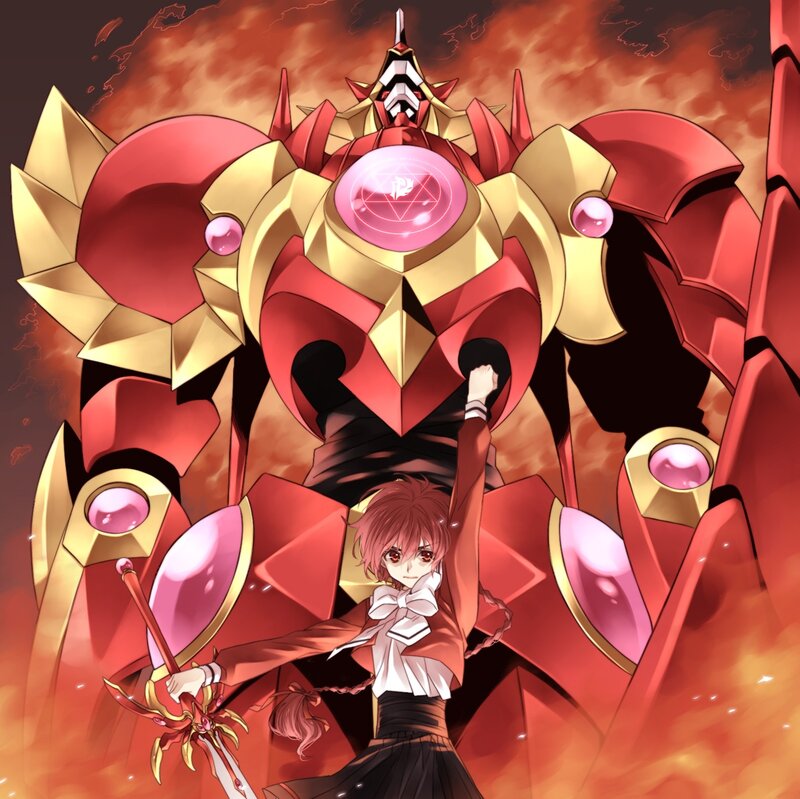 Red-haired Girl with Sword — Red, Dramatic, Anime, Mecha