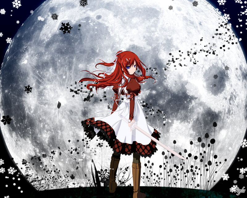 Red-haired Girl with Sword — Red, Dramatic