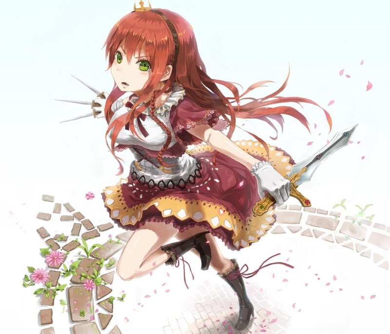 Red-haired Girl with Sword — Red, Dynamic, Spring