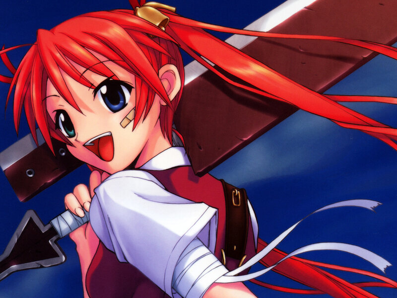Red-haired Girl with Sword — Red, Energetic