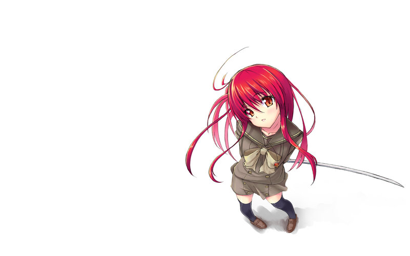 Red-haired Girl with Sword — Red, Playful, Anime