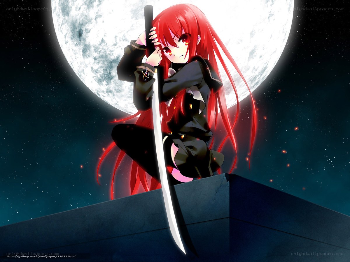 Red-haired girl with sword