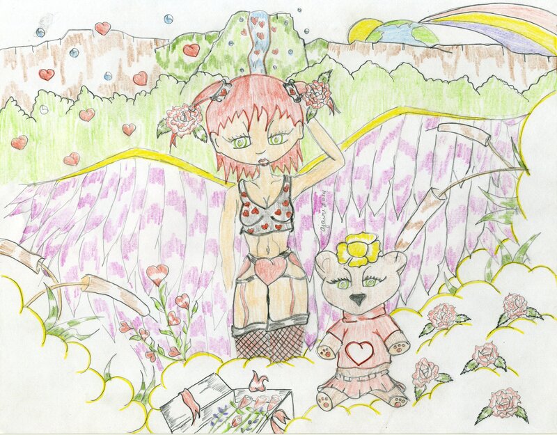 Red-haired Girl with Teddy Bear