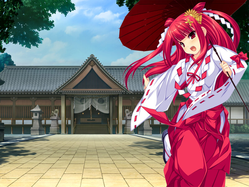 Red-haired Girl with Umbrella — Red, Serene