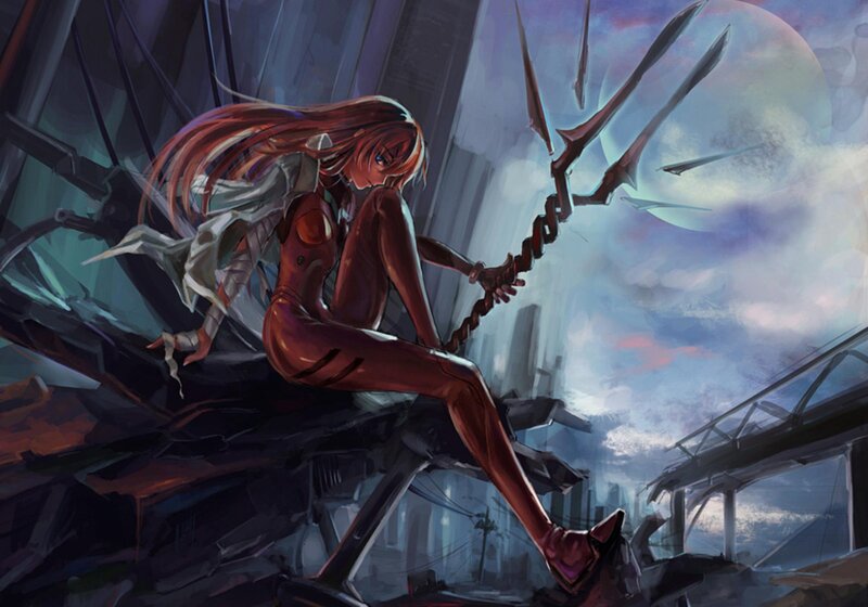 Red-haired Girl with Weapon — Blue