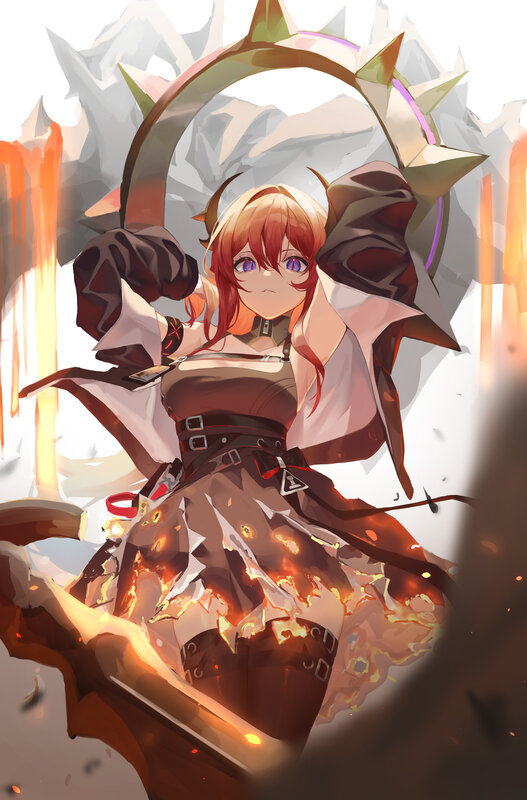 Red-haired Girl with Weapon — Red, Dramatic