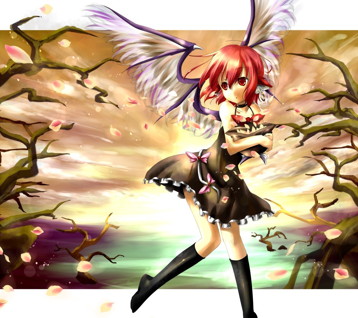 red-haired girl with wings