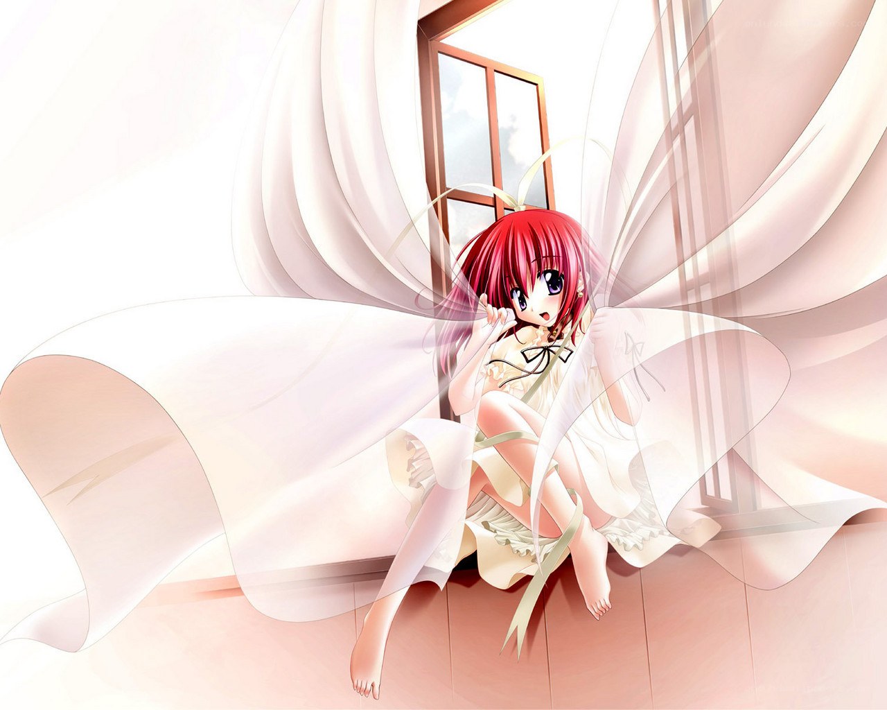 Red-haired girl with wings
