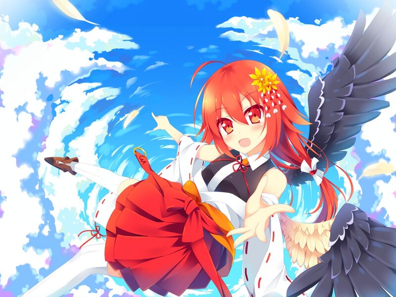 Red-haired Girl with Wings — Blue