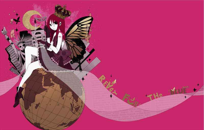 Red-haired Girl with Wings — Pink, Fantastical
