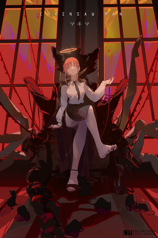 Red-haired Girl with Wings — Red, Dramatic, Night, Digital Art