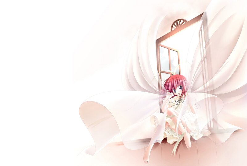 Red-haired Girl with Wings — White