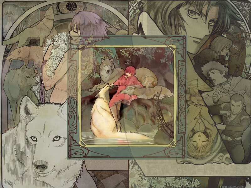 Red-haired Girl with Wolves — Green