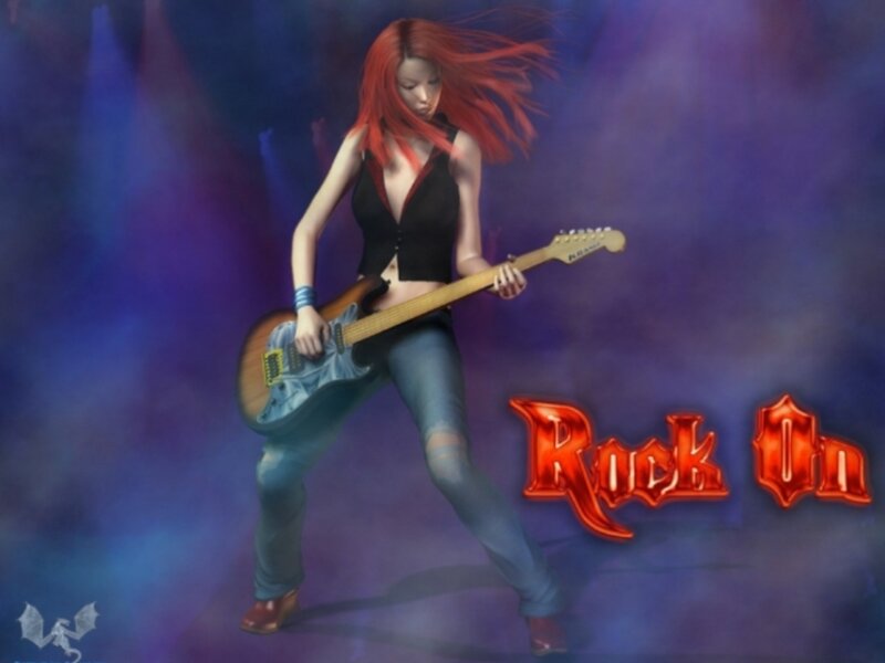 Red-haired guitarist on stage