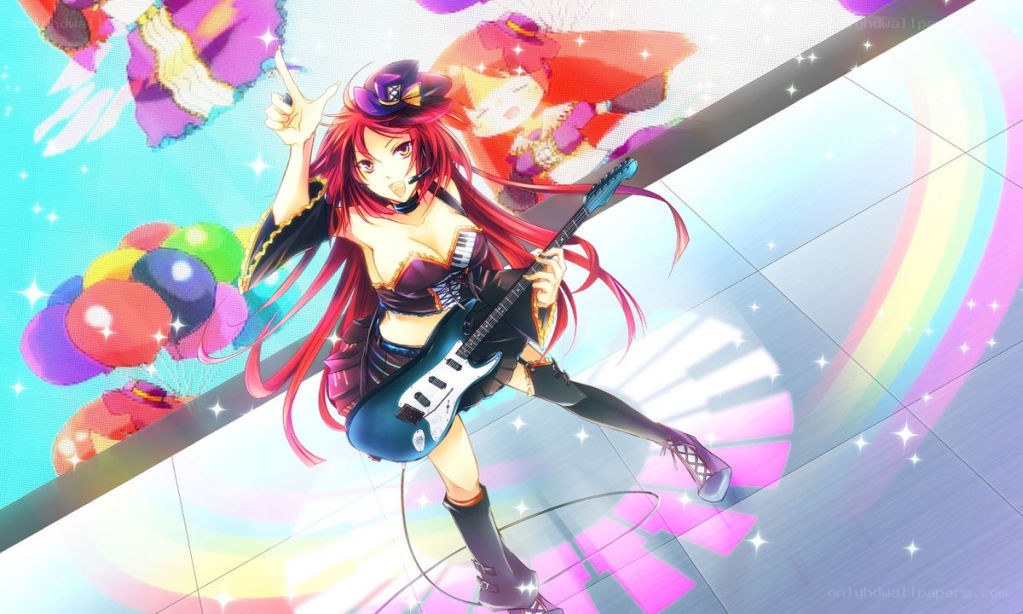Red-haired guitarist on stage