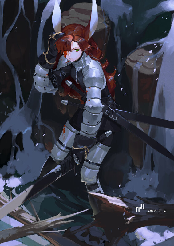 Red-haired Knight in Armor — Silver