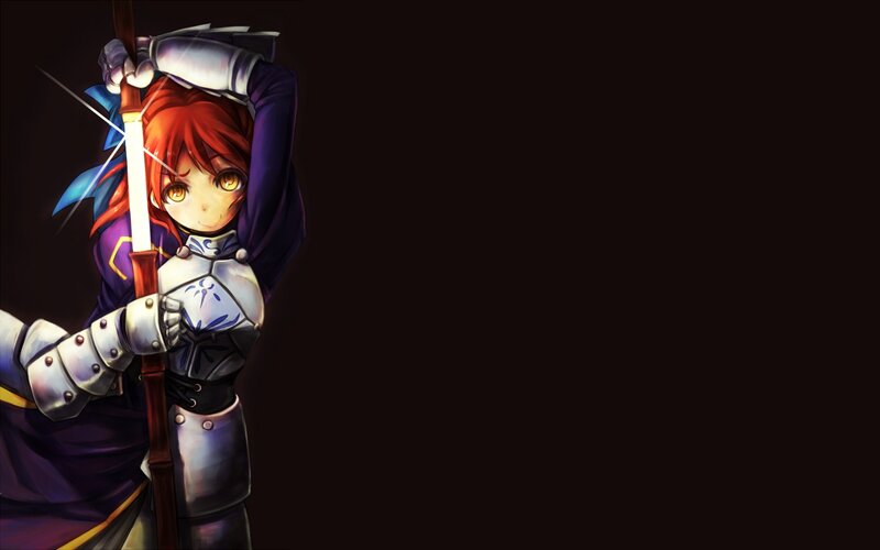 red-haired knight with sword