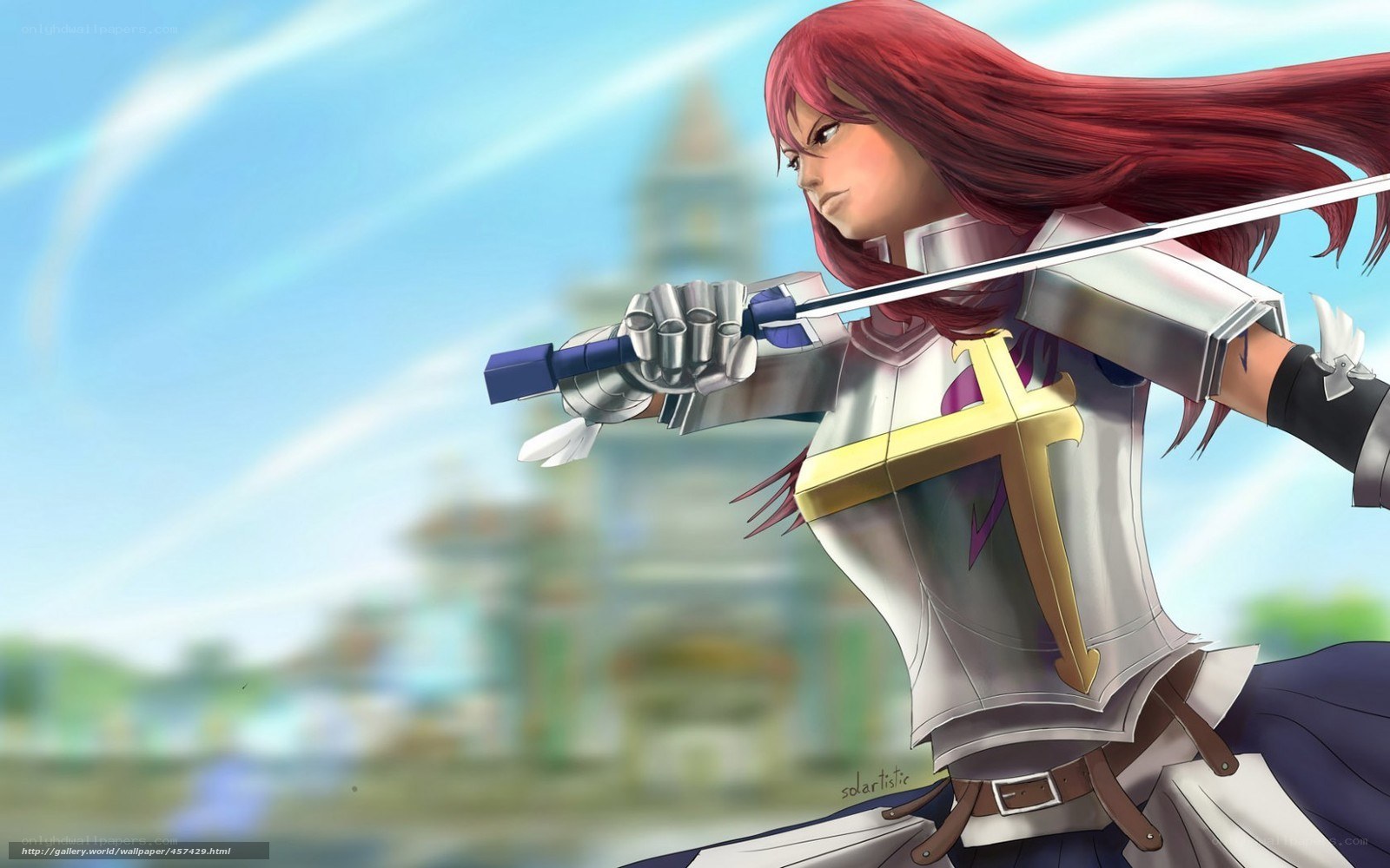 red-haired knight with sword