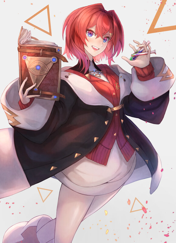 Red-haired Mage Holding Book