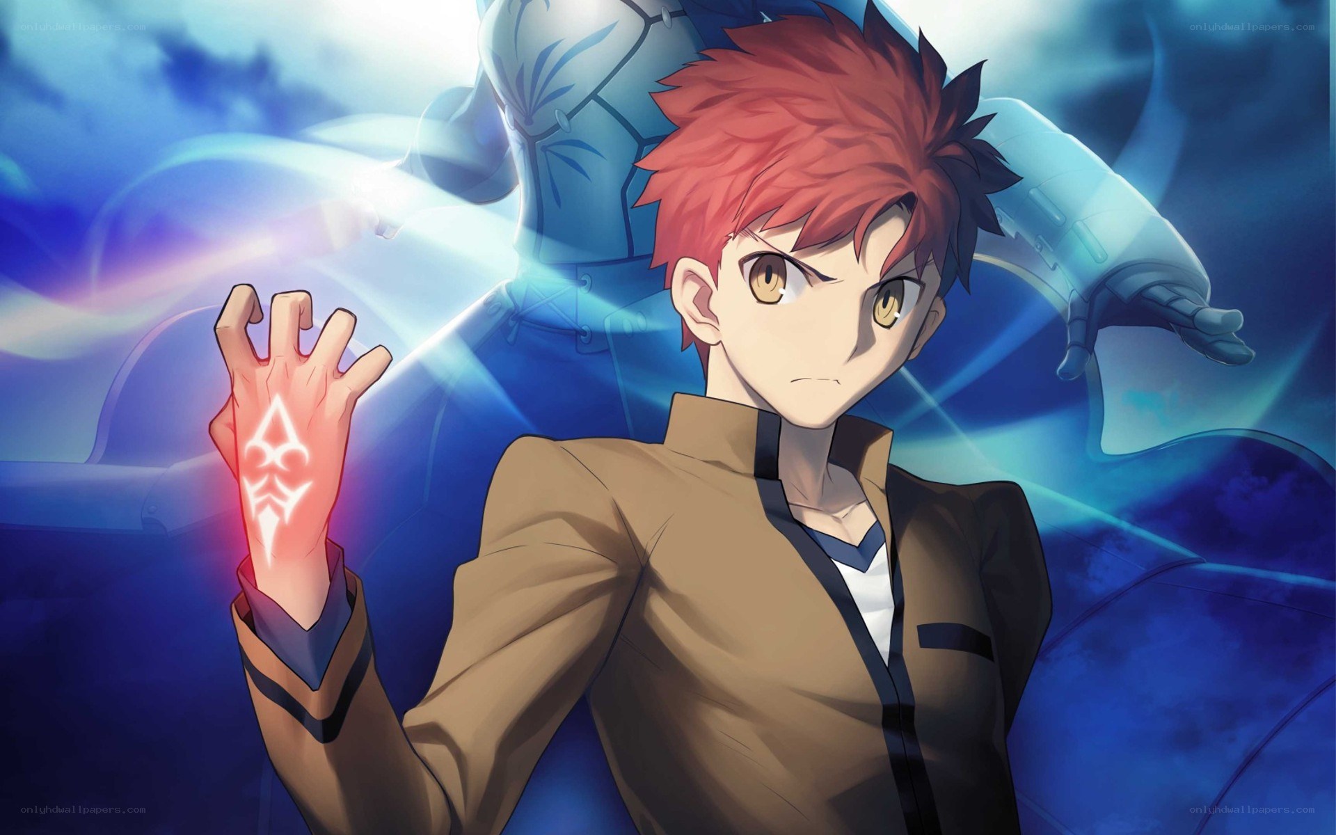 Red-haired mage with glowing hand