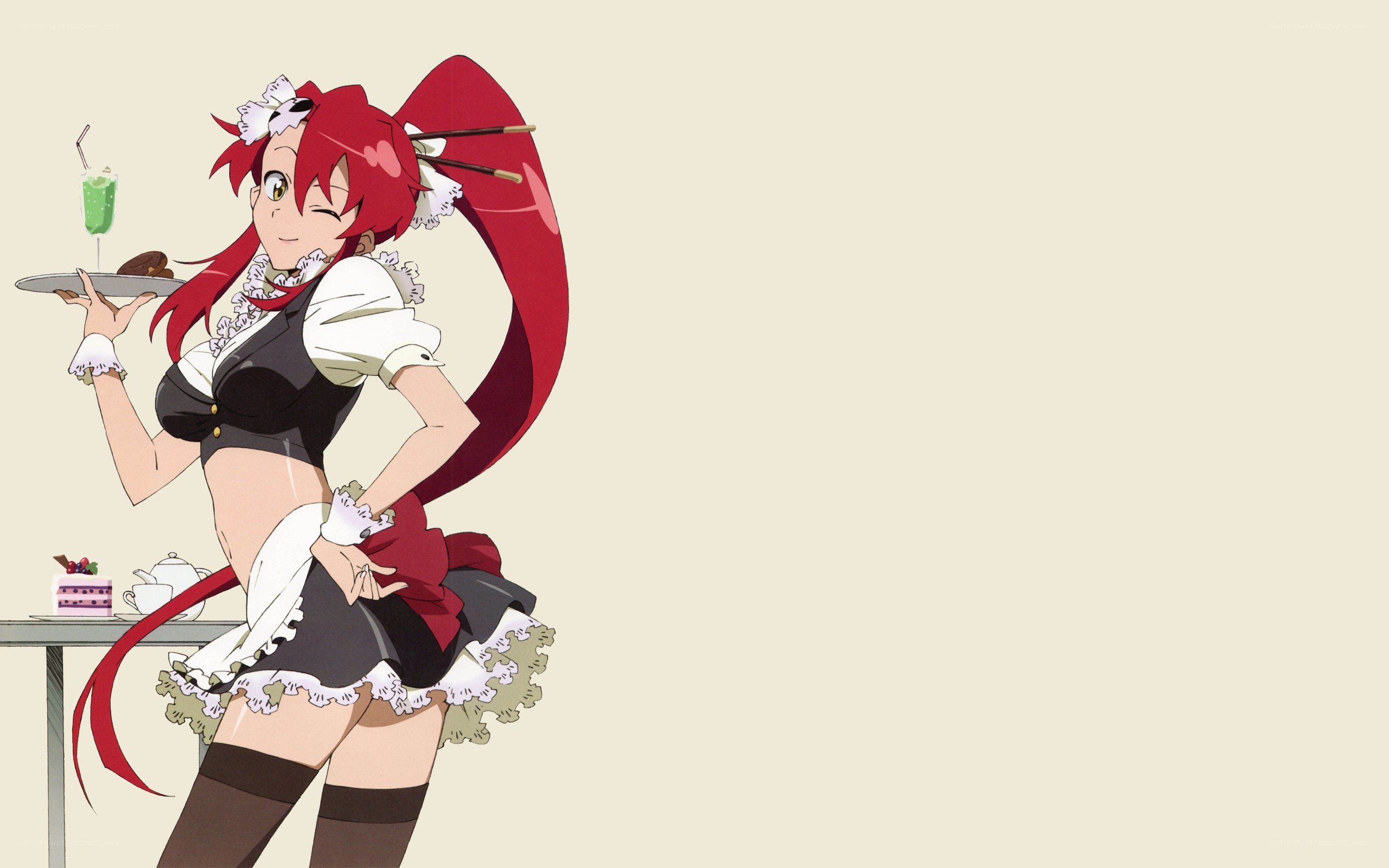 red-haired maid anime character