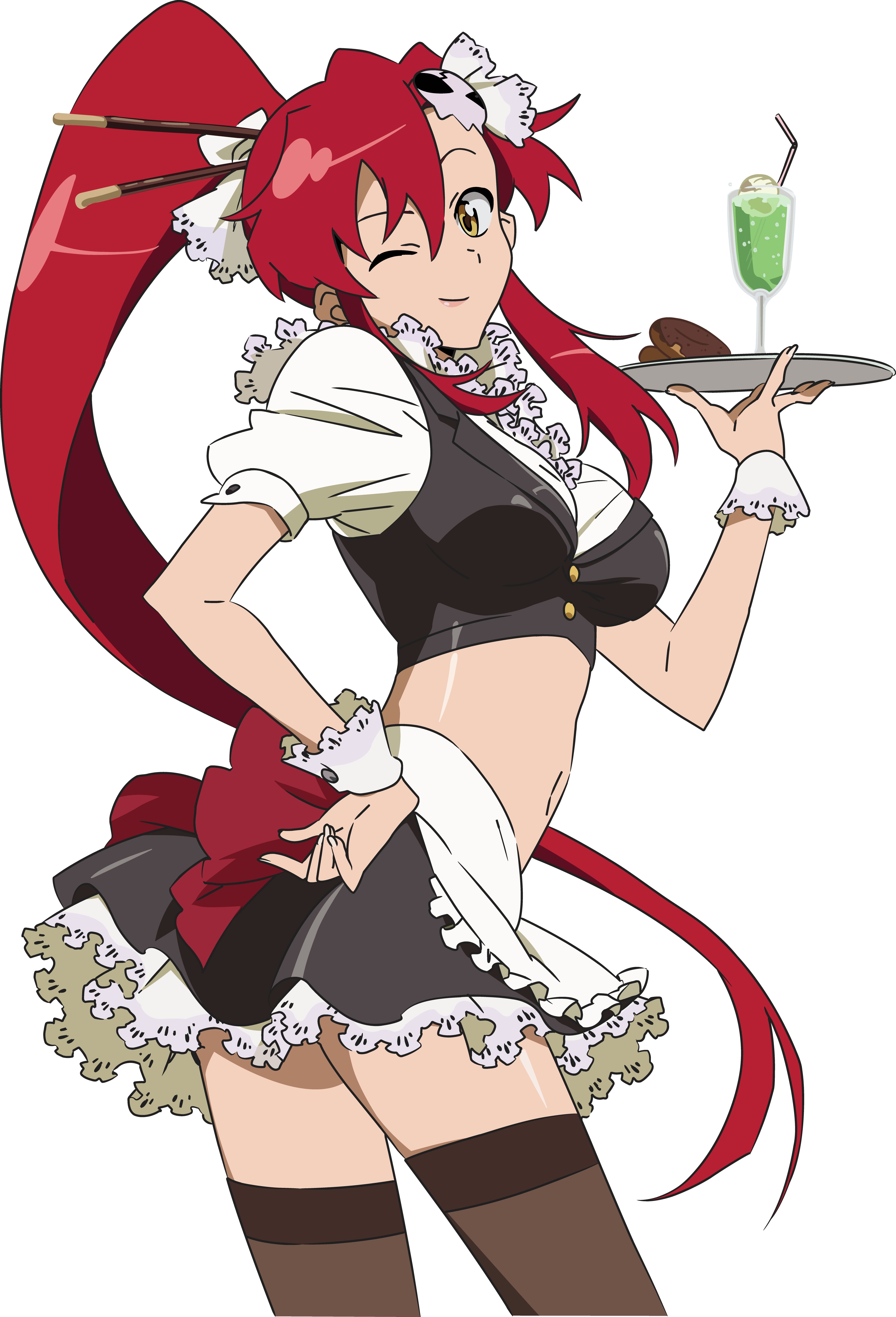 red-haired maid anime character